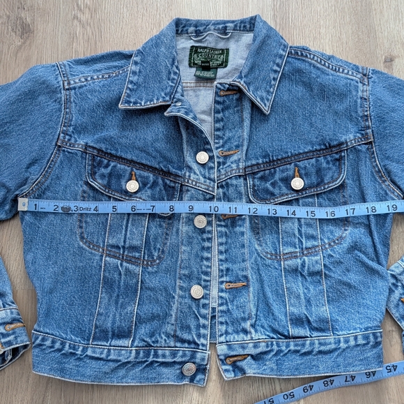 SOLD 🚫 Vintage Ralph Lauren Country Polo Blue Denim Cropped Jacket - Picture 8 of 9